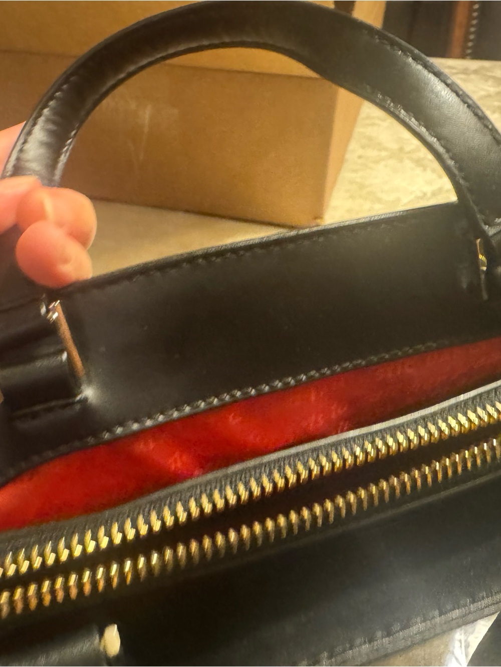 Kate Spade Rare "Ooh La La" Poppy Lottie Leather Satchel Bag Black Red - Picture 8 of 14